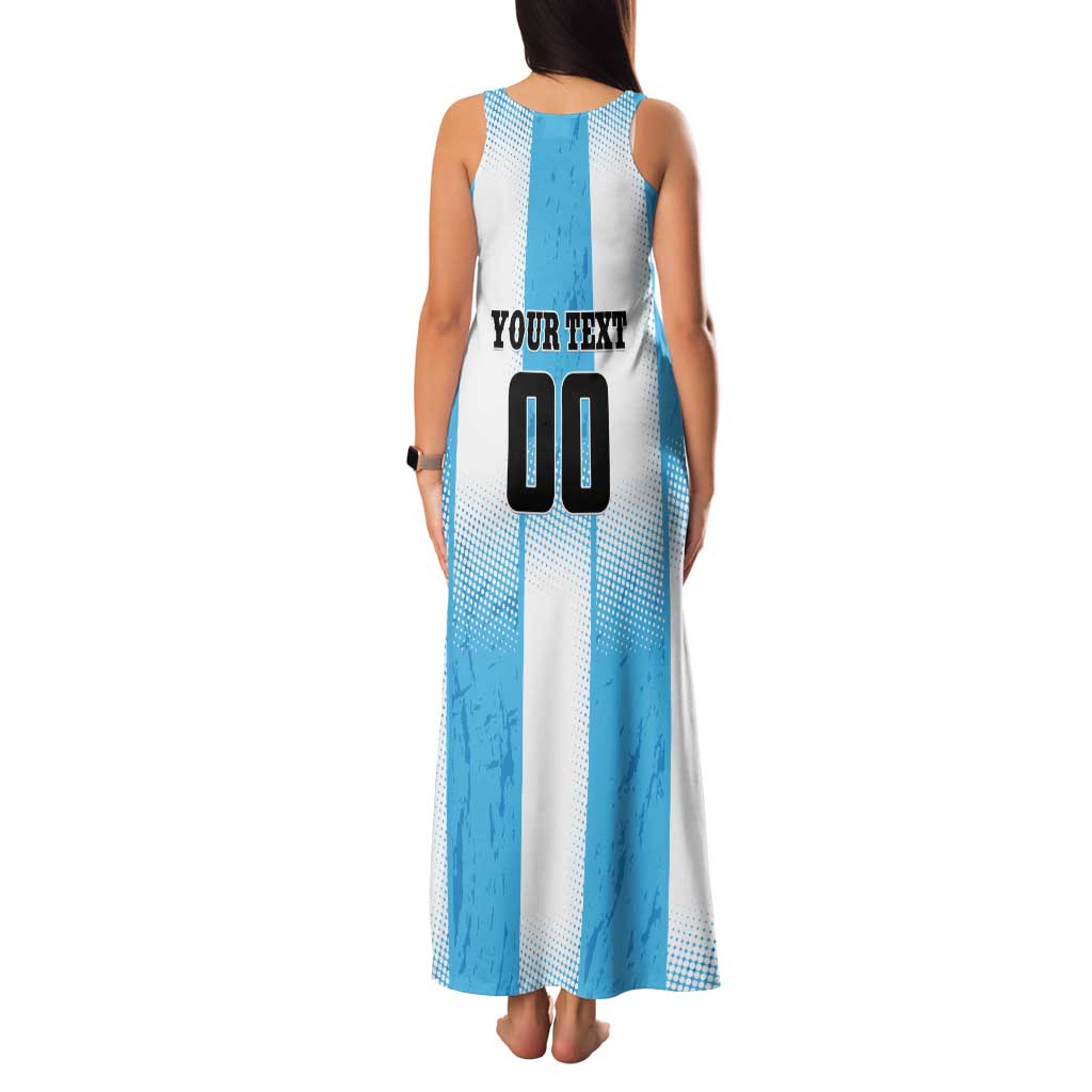 Custom Argentina Football Family Matching Tank Maxi Dress and Hawaiian Shirt