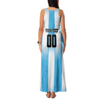 Custom Argentina Football Family Matching Tank Maxi Dress and Hawaiian Shirt