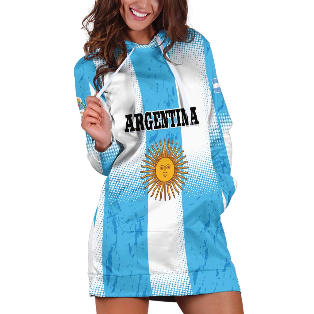Custom Argentina Football Hoodie Dress
