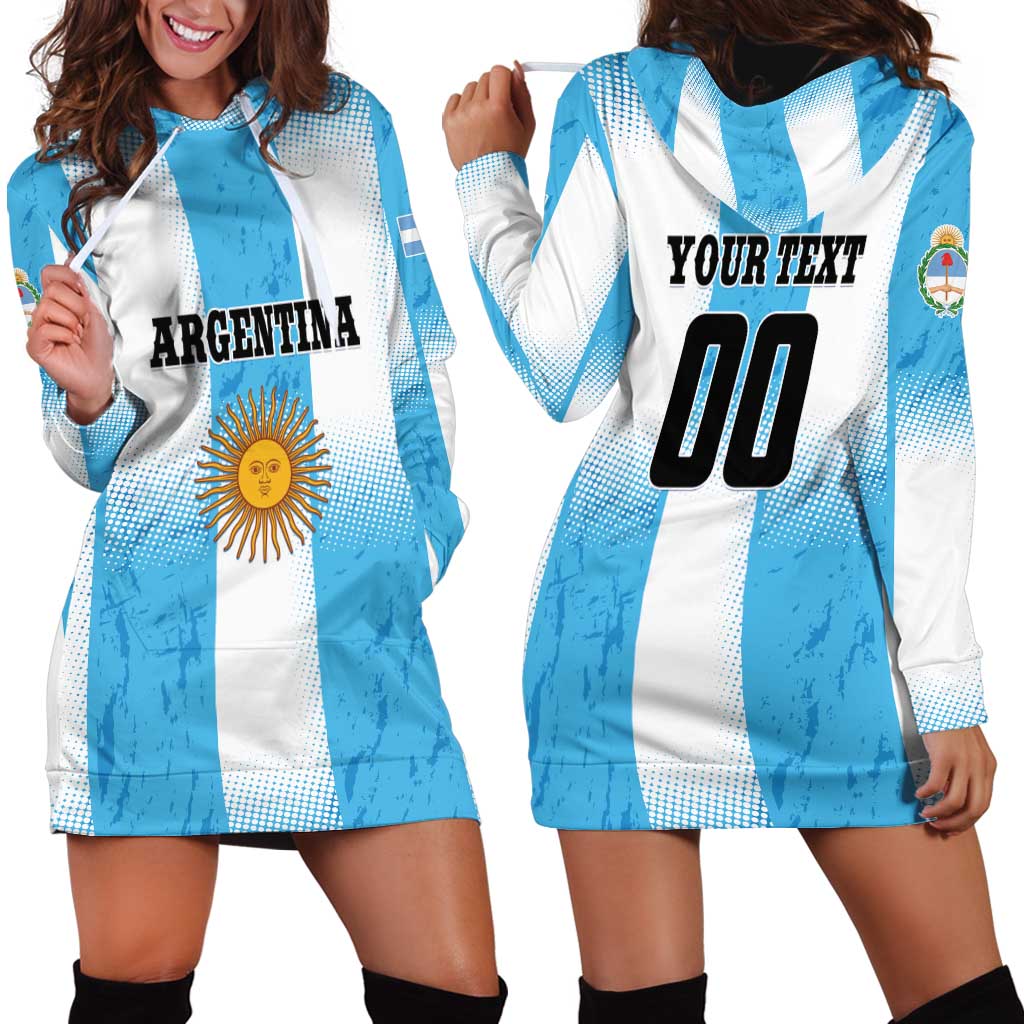 Custom Argentina Football Hoodie Dress