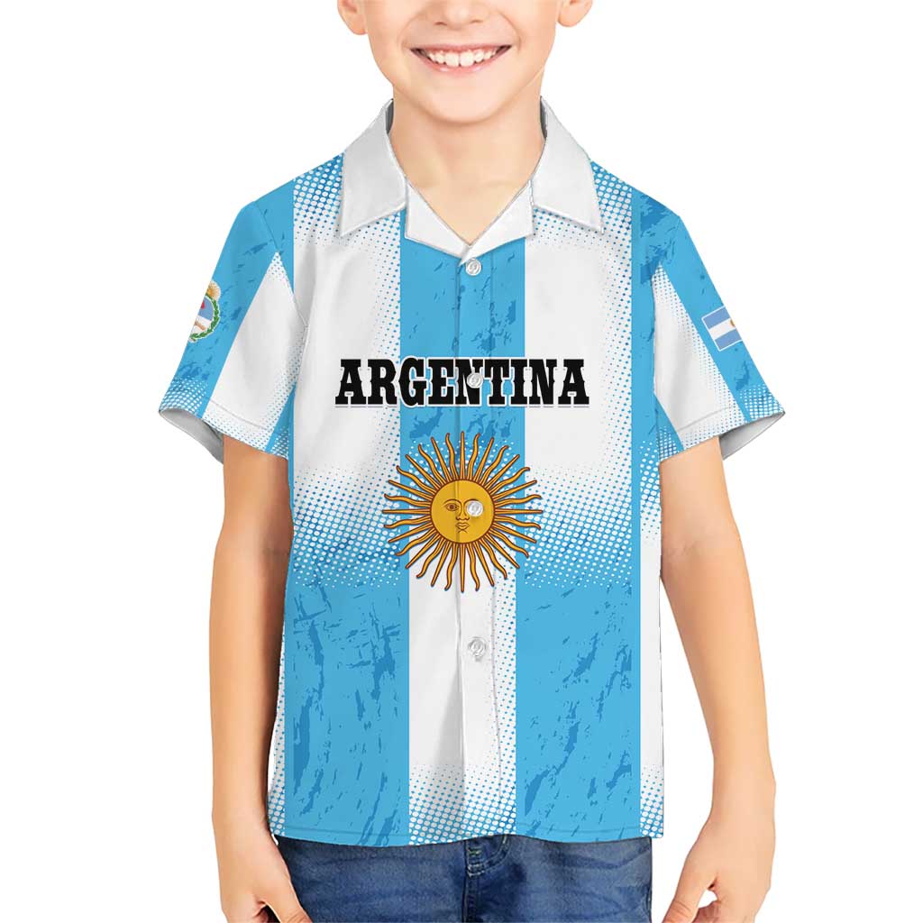 Custom Argentina Football Kid Hawaiian Shirt