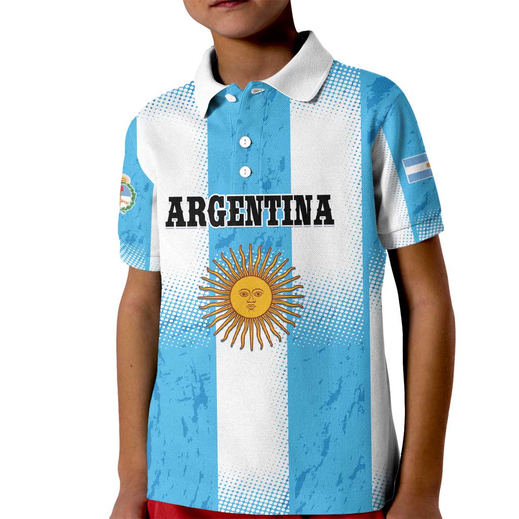 Custom Argentina Football Kid Polo Shirt