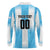 Custom Argentina Football Long Sleeve Polo Shirt
