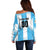 Custom Argentina Football Off Shoulder Sweater