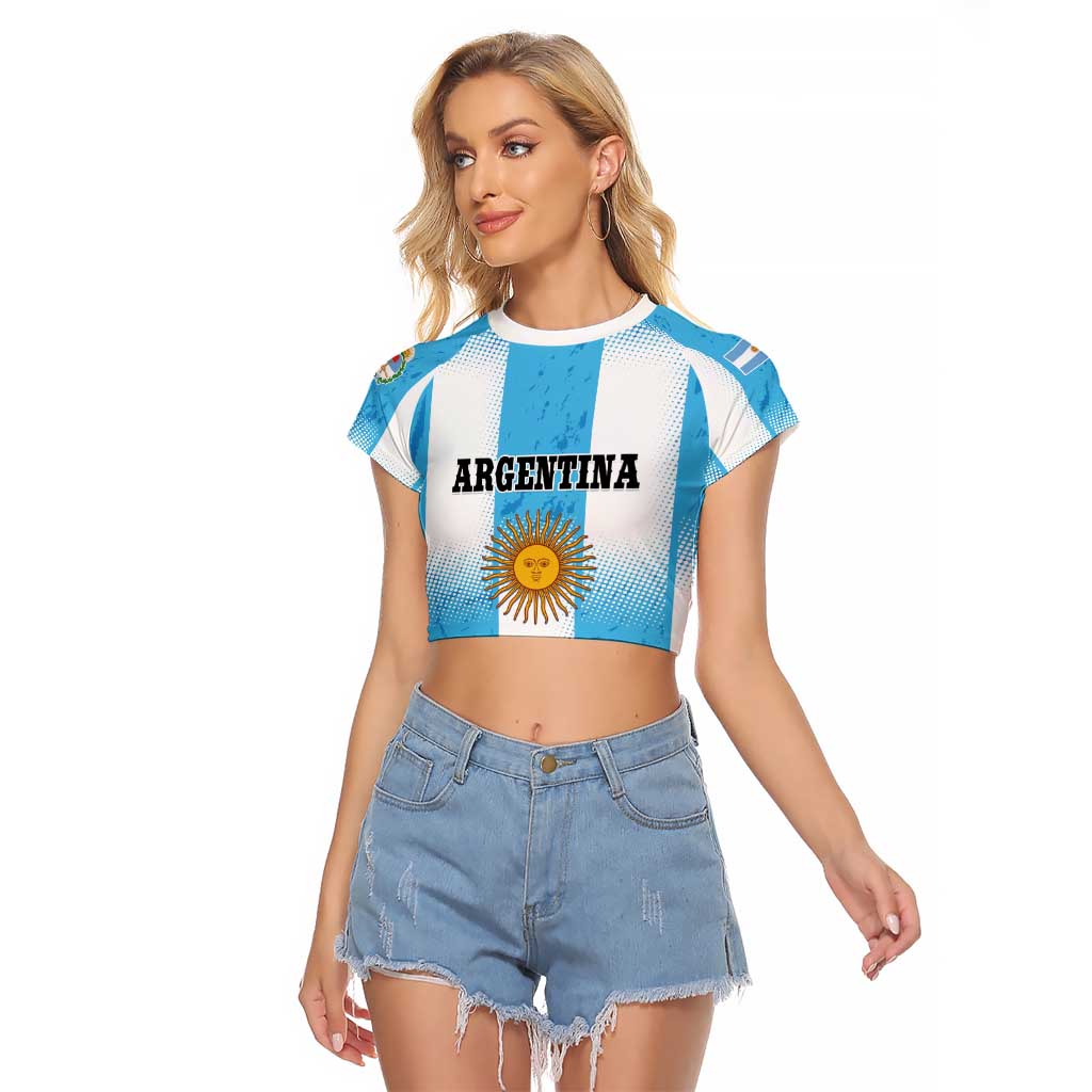 Custom Argentina Football Raglan Cropped T Shirt
