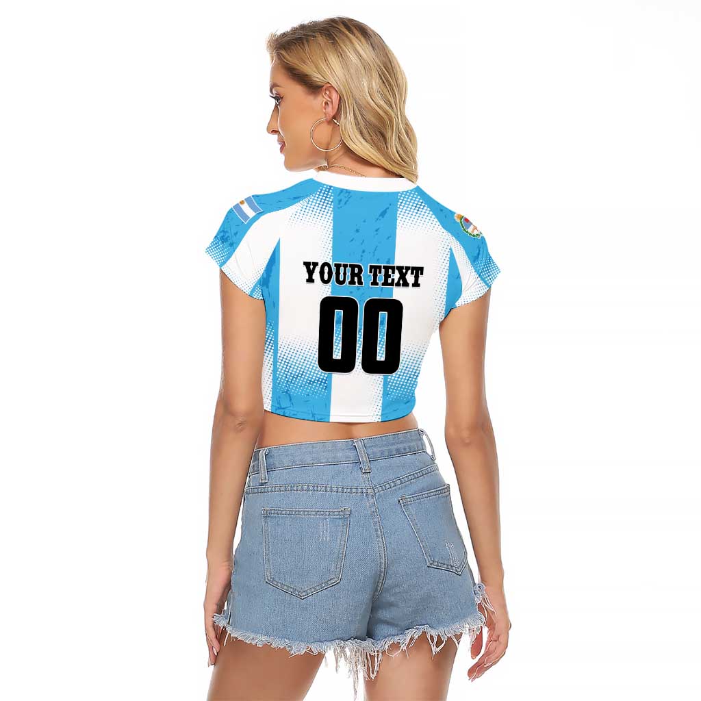 Custom Argentina Football Raglan Cropped T Shirt
