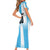 Custom Argentina Football Short Sleeve Bodycon Dress
