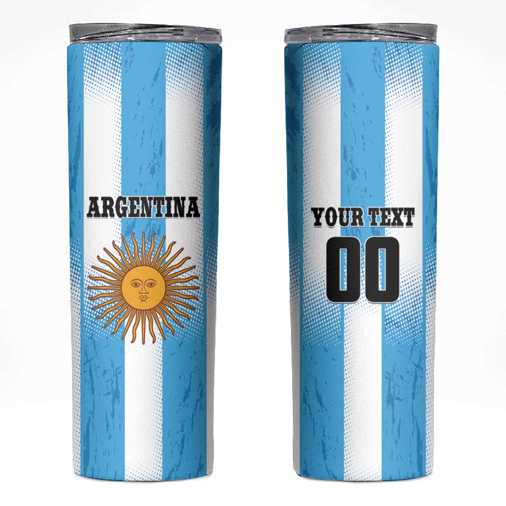 Custom Argentina Football Skinny Tumbler