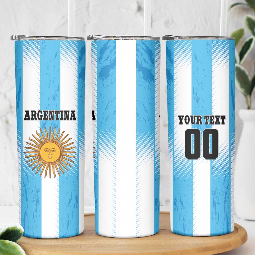 Custom Argentina Football Skinny Tumbler