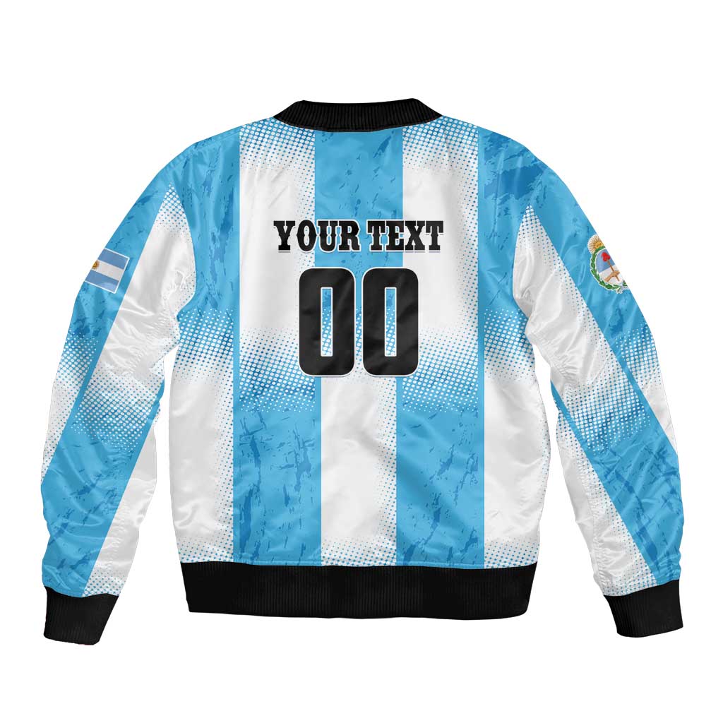 Custom Argentina Football Sleeve Zip Bomber Jacket
