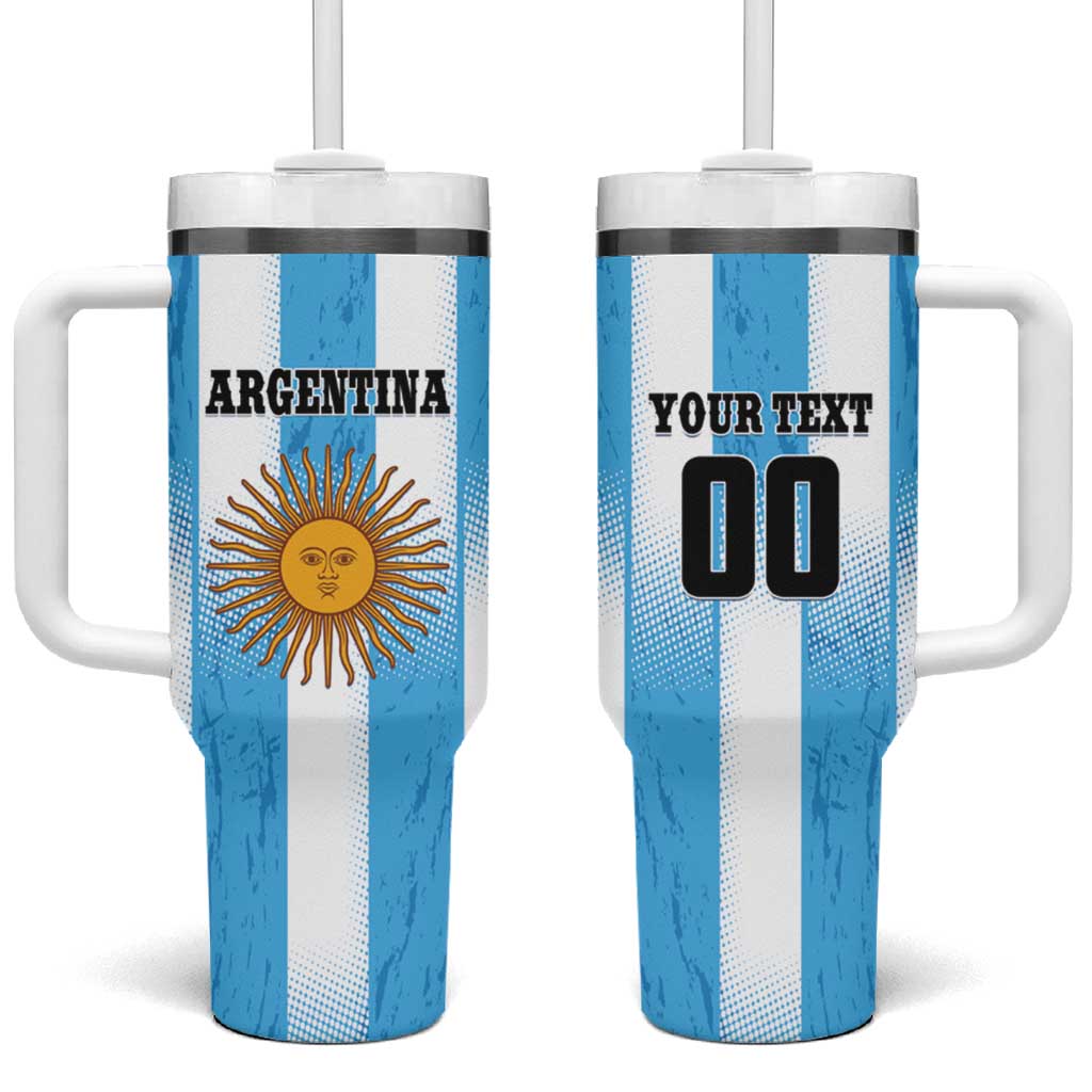 Custom Argentina Football Tumbler With Handle