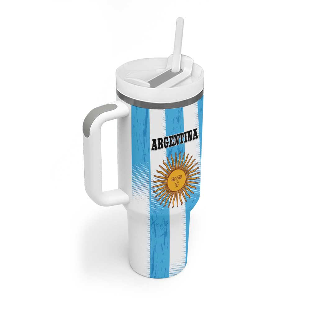 Custom Argentina Football Tumbler With Handle