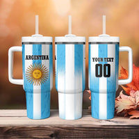 Custom Argentina Football Tumbler With Handle