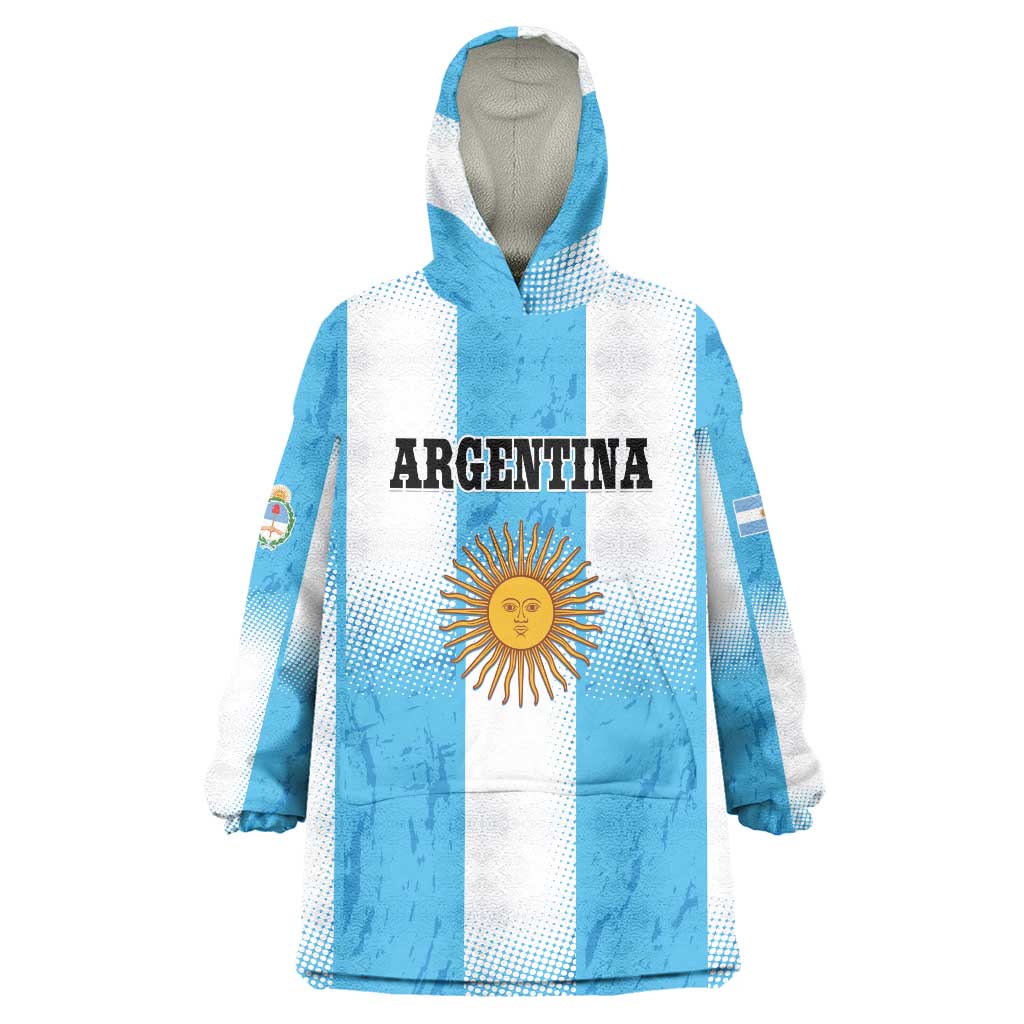 Custom Argentina Football Wearable Blanket Hoodie