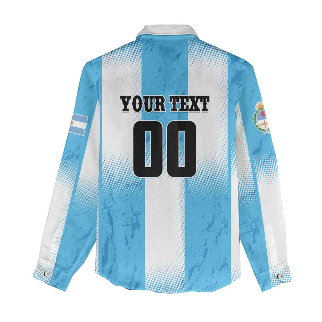 Custom Argentina Football Women Casual Shirt