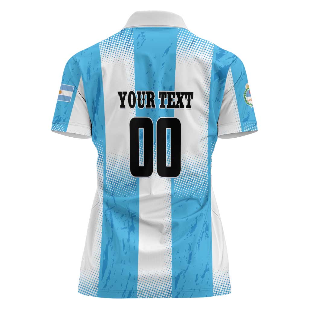 Custom Argentina Football Women Polo Shirt
