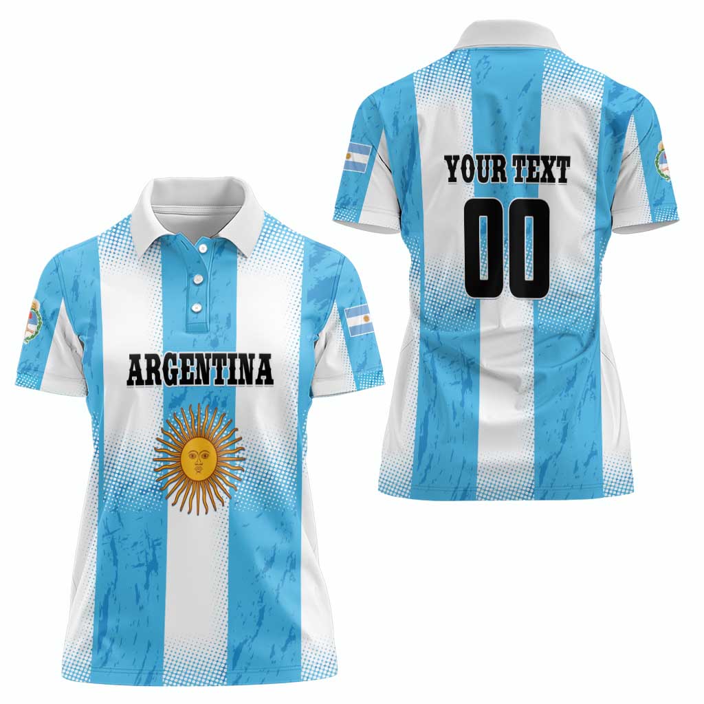 Custom Argentina Football Women Polo Shirt