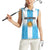 Custom Argentina Football Women Sleeveless Polo Shirt