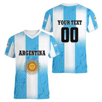 Custom Argentina Football Women V-Neck T-Shirt