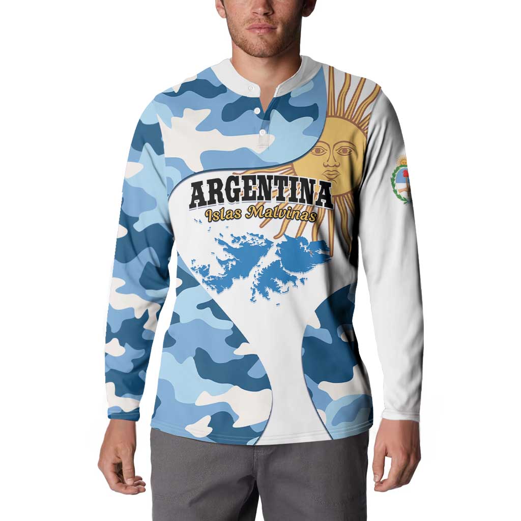 Argentina Malvinas Day Button Sweatshirt Las Malvinas Son Argentinas