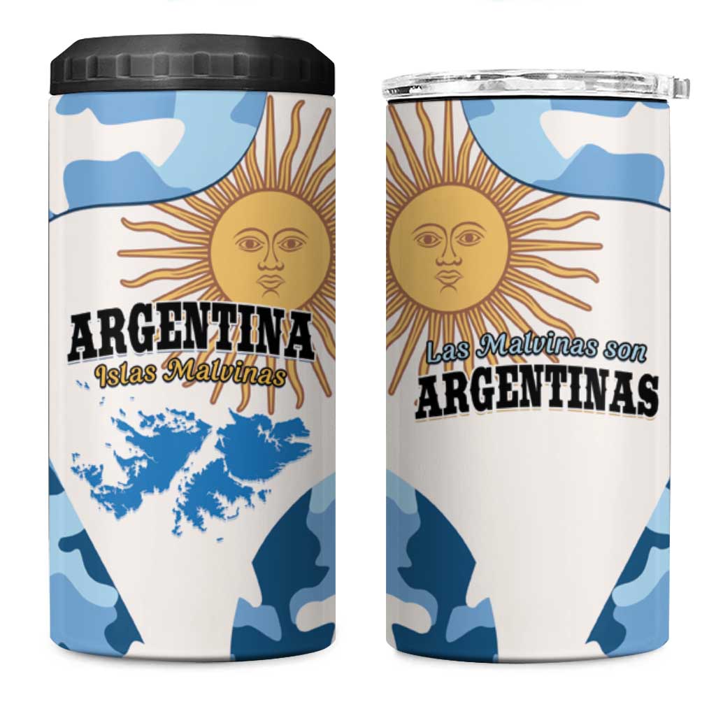 Argentina Malvinas Day 4 in 1 Can Cooler Tumbler Las Malvinas Son Argentinas