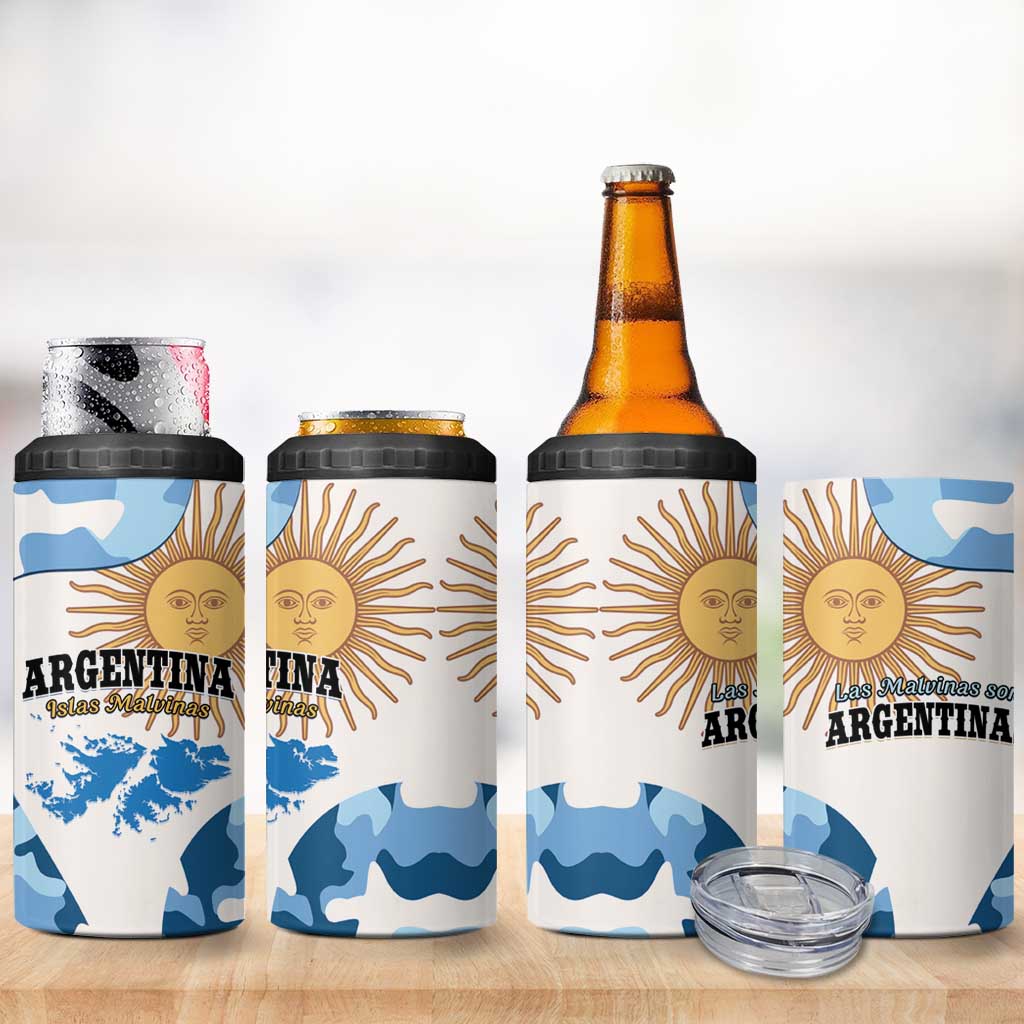 Argentina Malvinas Day 4 in 1 Can Cooler Tumbler Las Malvinas Son Argentinas