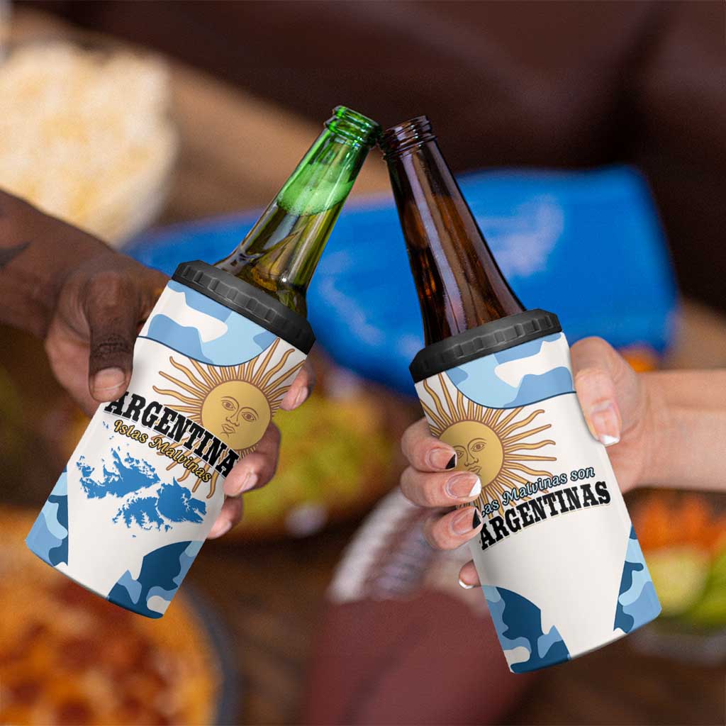 Argentina Malvinas Day 4 in 1 Can Cooler Tumbler Las Malvinas Son Argentinas
