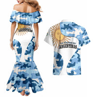 Argentina Malvinas Day Couples Matching Mermaid Dress and Hawaiian Shirt Las Malvinas Son Argentinas