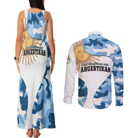 Argentina Malvinas Day Couples Matching Tank Maxi Dress and Long Sleeve Button Shirt Las Malvinas Son Argentinas