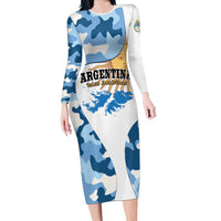 Argentina Malvinas Day Family Matching Long Sleeve Bodycon Dress and Hawaiian Shirt Las Malvinas Son Argentinas