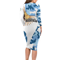 Argentina Malvinas Day Family Matching Long Sleeve Bodycon Dress and Hawaiian Shirt Las Malvinas Son Argentinas