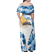 Argentina Malvinas Day Family Matching Off Shoulder Maxi Dress and Hawaiian Shirt Las Malvinas Son Argentinas