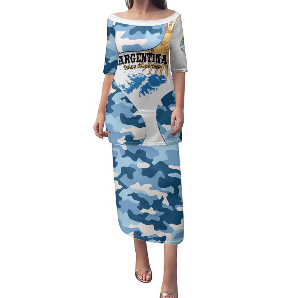 Argentina Malvinas Day Family Matching Puletasi and Hawaiian Shirt Las Malvinas Son Argentinas