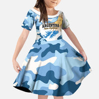 Argentina Malvinas Day Family Matching Short Sleeve Bodycon Dress and Hawaiian Shirt Las Malvinas Son Argentinas