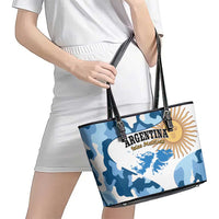 Argentina Malvinas Day Leather Tote Bag Las Malvinas Son Argentinas