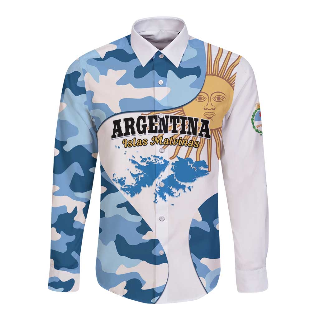 Argentina Malvinas Day Long Sleeve Button Shirt Las Malvinas Son Argentinas