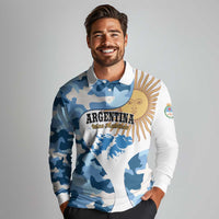 Argentina Malvinas Day Long Sleeve Polo Shirt Las Malvinas Son Argentinas