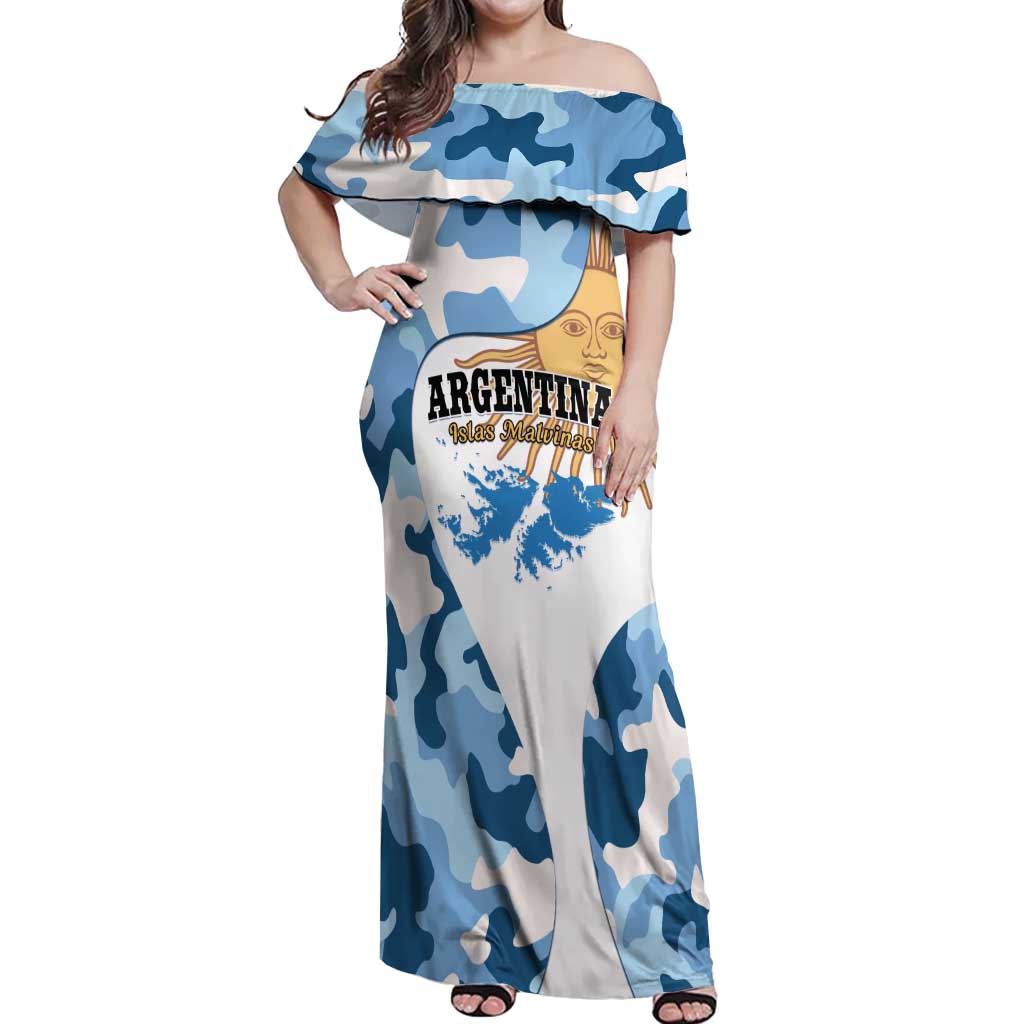 Argentina Malvinas Day Off Shoulder Maxi Dress Las Malvinas Son Argentinas