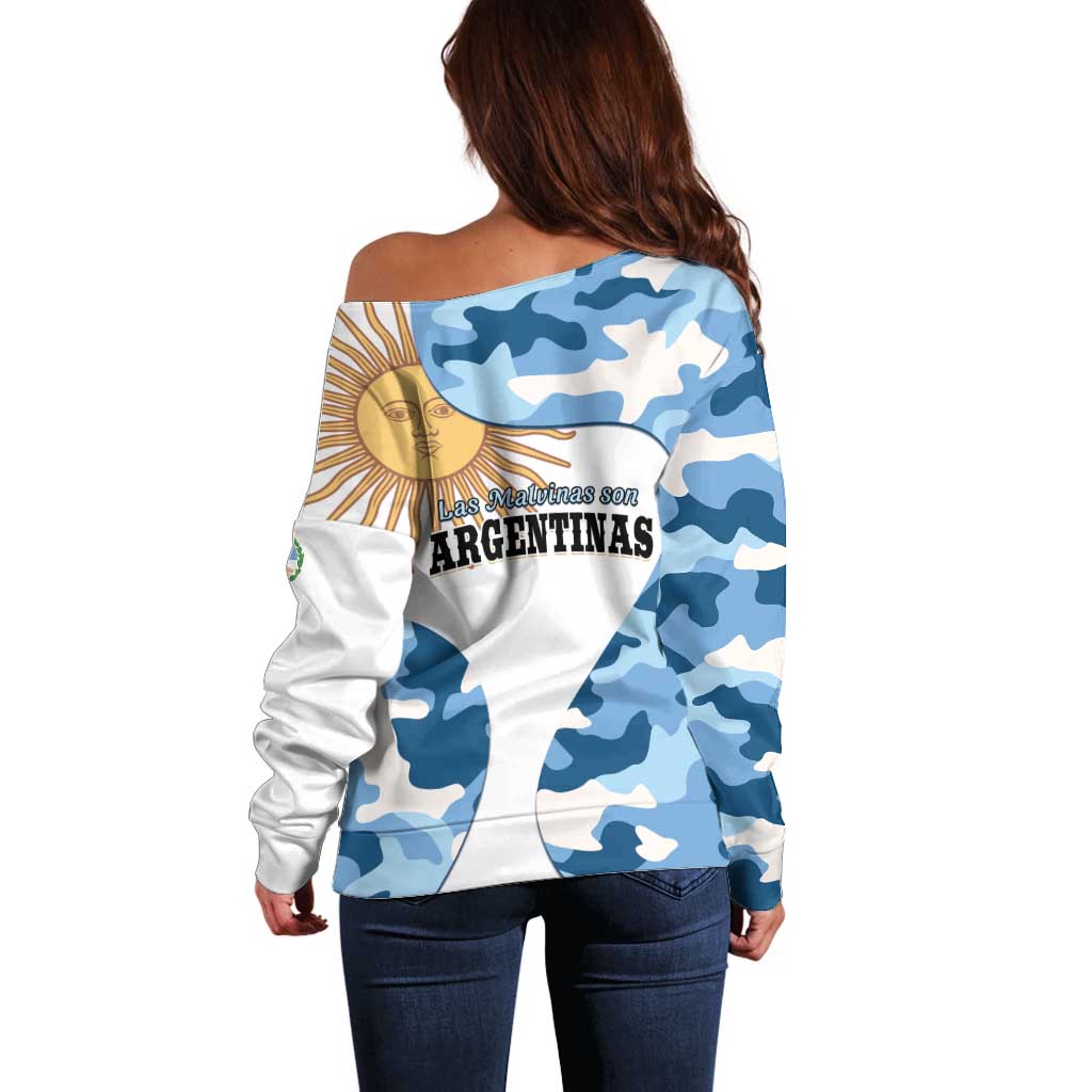 Argentina Malvinas Day Off Shoulder Sweater Las Malvinas Son Argentinas