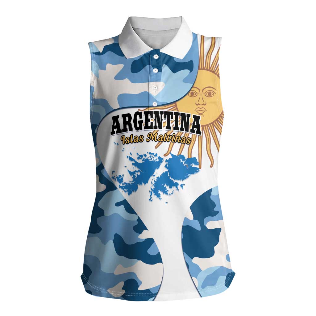 Argentina Malvinas Day Women Sleeveless Polo Shirt Las Malvinas Son Argentinas
