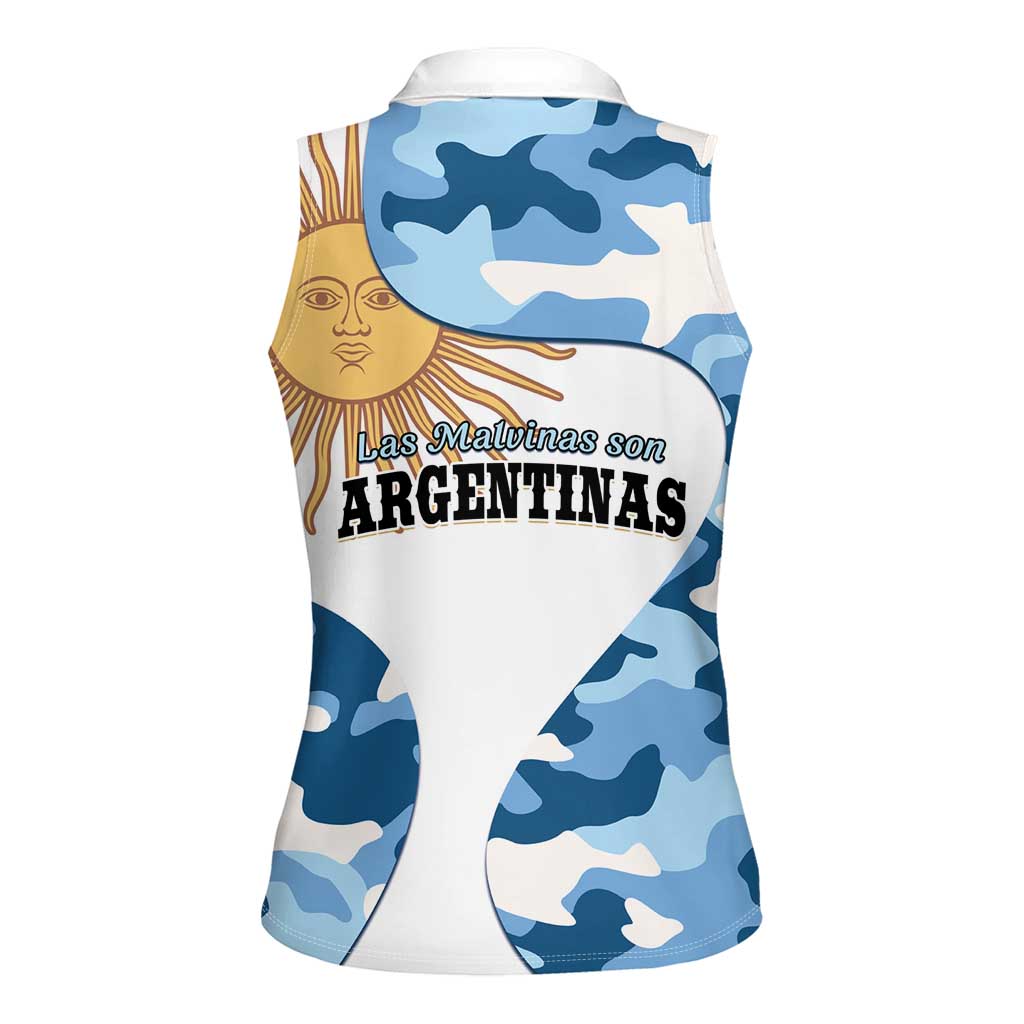 Argentina Malvinas Day Women Sleeveless Polo Shirt Las Malvinas Son Argentinas
