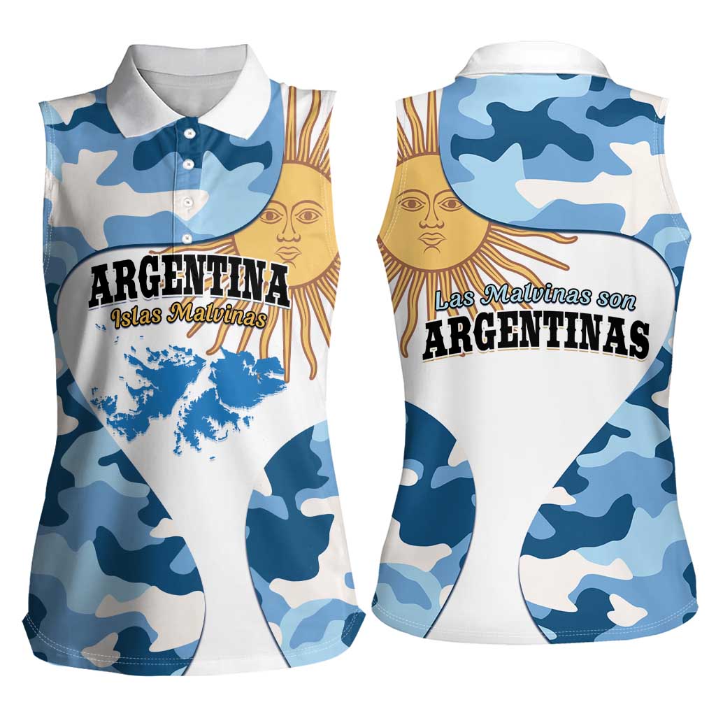 Argentina Malvinas Day Women Sleeveless Polo Shirt Las Malvinas Son Argentinas