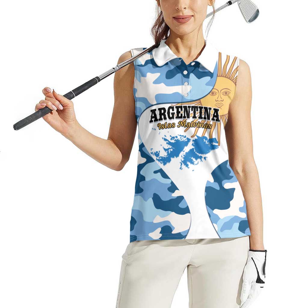 Argentina Malvinas Day Women Sleeveless Polo Shirt Las Malvinas Son Argentinas