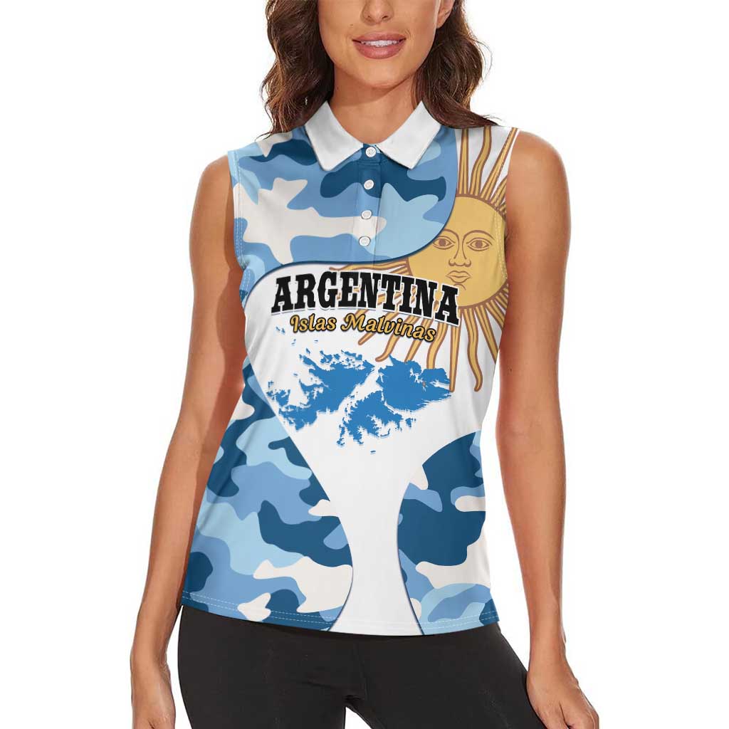 Argentina Malvinas Day Women Sleeveless Polo Shirt Las Malvinas Son Argentinas