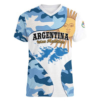 Argentina Malvinas Day Women V-Neck T-Shirt Las Malvinas Son Argentinas