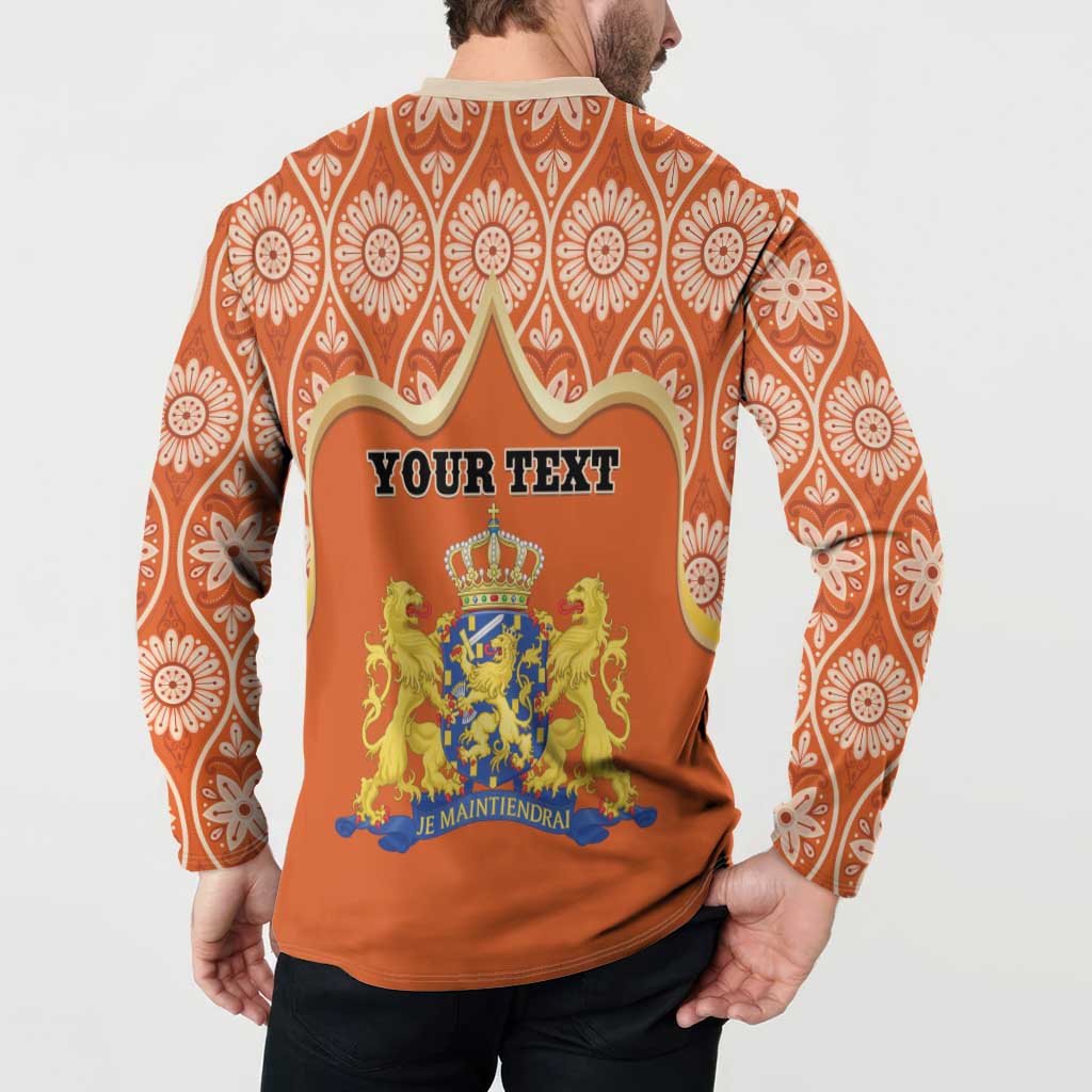 Personalised Netherlands Koningsdag 2025 Button Sweatshirt King's Day Dutch Costume Spirit