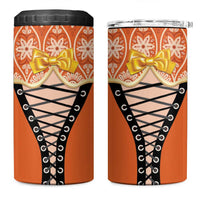 Netherlands Koningsdag 2025 4 in 1 Can Cooler Tumbler King's Day Dutch Costume Spirit