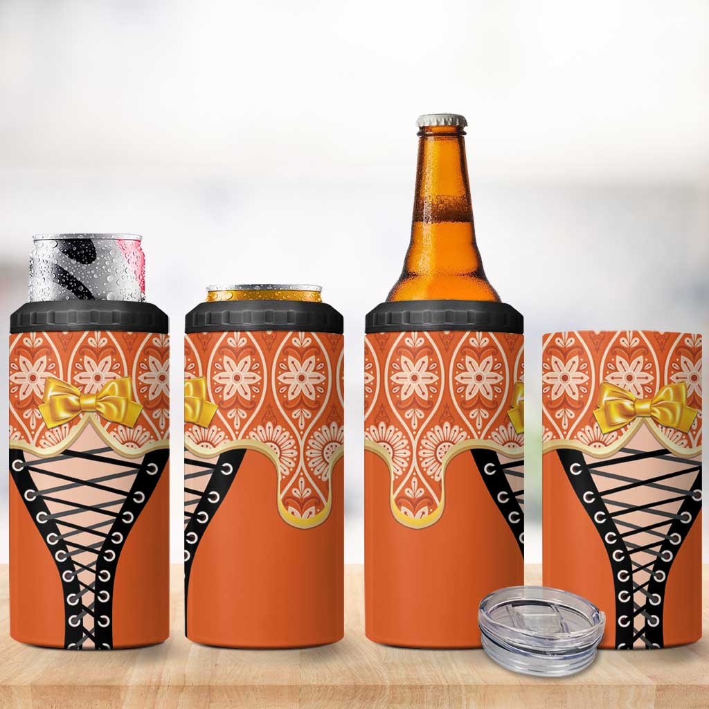 Netherlands Koningsdag 2025 4 in 1 Can Cooler Tumbler King's Day Dutch Costume Spirit