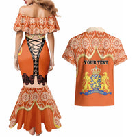 Personalised Netherlands Koningsdag 2025 Couples Matching Mermaid Dress and Hawaiian Shirt King's Day Dutch Costume Spirit