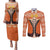 Personalised Netherlands Koningsdag 2025 Couples Matching Puletasi and Long Sleeve Button Shirt King's Day Dutch Costume Spirit